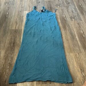 Blue Sleeveless Spaghetti Strap Maxi Dress